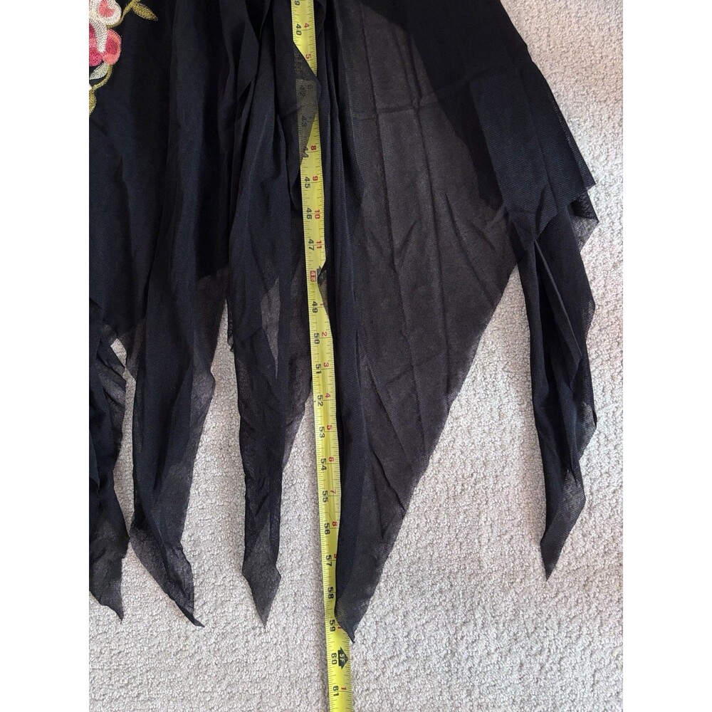VTG Y2K Cache Silk Maxi Dress Sz 8 Beaded Embroidered Floral Whimsy Fairy Goth - Picture 9 of 16